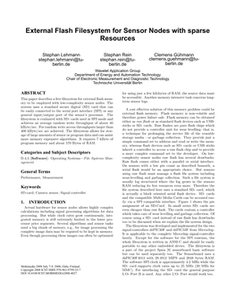 External Flash Filesystem for Sensor Nodes with Sparse Resources