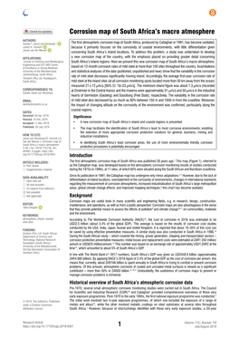 Corrosion Map of South Africa's Macro Atmosphere