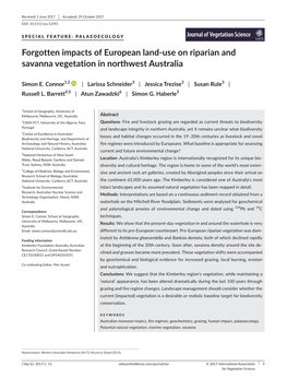 Use on Riparian and Savanna Vegetation in Northwest Australia