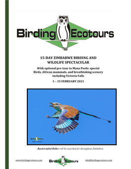 15-Day Zimbabwe Birding and Wildlife Spectacular