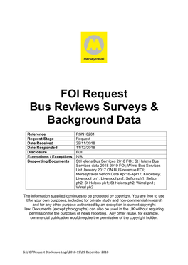 FOI Request Bus Reviews Surveys & Background Data