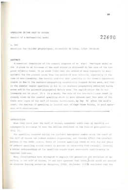 99 UPWELLING in the GULF of GUINEA Results of a Mathematical