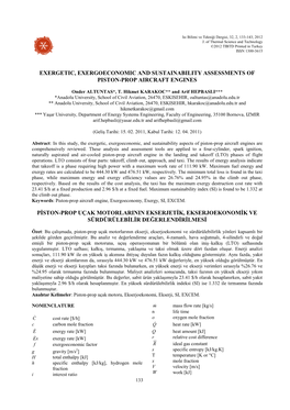 Exergetic, Exergoeconomic and Sustainability Assessments of Piston-Prop Aircraft Engines