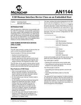 USB Human Interface Device Class on an Embedded Host