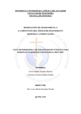 “Guía Metodológica De Uso Seguro De Internet Para Personas Y Empresas Utilizando La Red Tor”