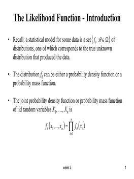 The Likelihood Function - Introduction