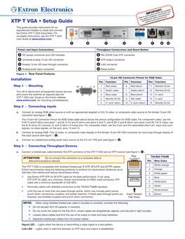 Extron XTP T VGA Setup Guide