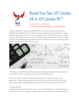 Should You Take AP Calculus AB Or