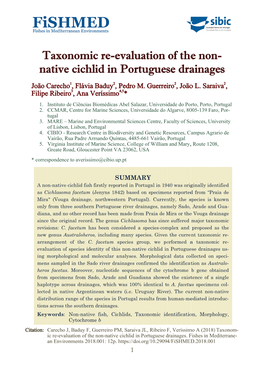 Taxonomic Re-Evaluation of the Non-Native Cichlid in Portuguese Drainages