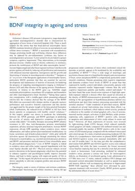 BDNF Integrity in Ageing and Stress