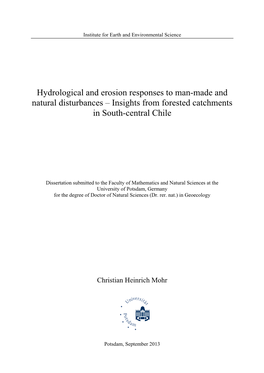 Insights from Forested Catchments in South-Central Chile