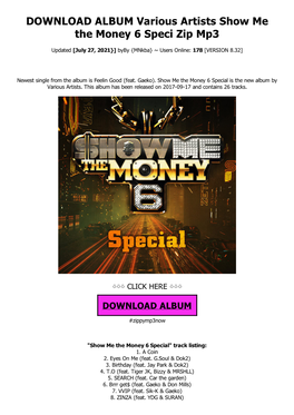 DOWNLOAD ALBUM Various Artists Show Me the Money 6 Speci Zip Mp3