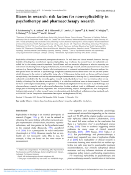 Biases in Research: Risk Factors for Non-Replicability in Psychotherapy and Pharmacotherapy Research