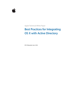 Best Practices for Integrating OS X with Active Directory