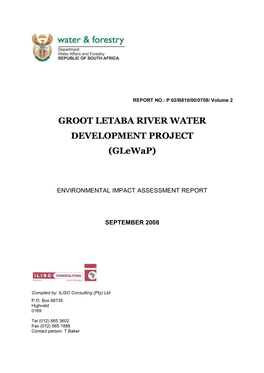 GROOT LETABA RIVER WATER DEVELOPMENT PROJECT (Glewap)