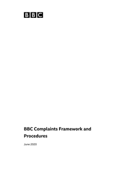 BBC Complaints Framework and Procedures