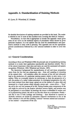 Appendix A: Standardization of Staining Methods