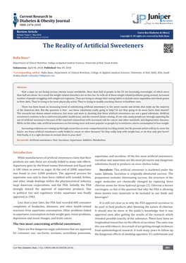 The Reality of Artificial Sweeteners