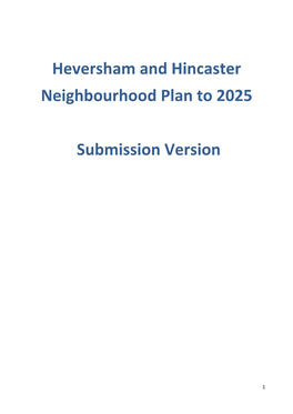 Heversham and Hincaster Neighbourhood Plan to 2025