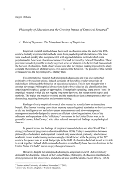 Philosophy of Education and the Growing Impact of Empirical Research*)