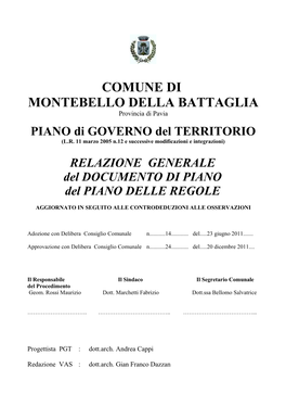 PIANO Di GOVERNO Del TERRITORIO (L.R