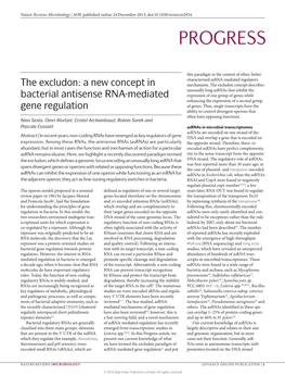 The Excludon: a New Concept in Bacterial Antisense RNA-Mediated