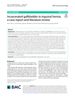 Incarcerated Gallbladder in Inguinal Hernia: a Case Report and Literature