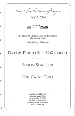 Program Features Don Byron's Spin for Violin and Piano Commissioned by the Mckim Fund in the Library of Congress