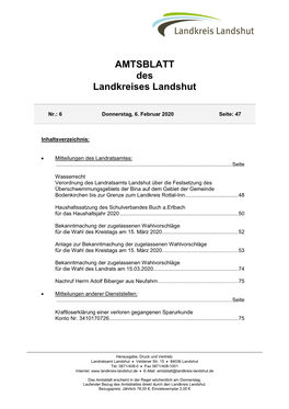 AMTSBLATT Des Landkreises Landshut