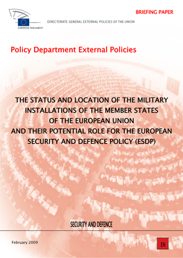The Status and Location of the Military Installations of the Member States of the European Union