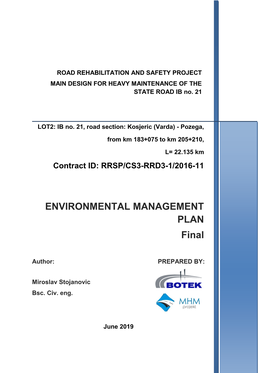 ENVIRONMENTAL MANAGEMENT PLAN Final