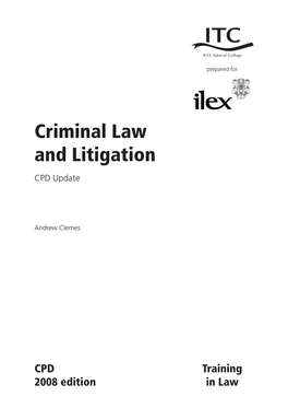 Criminal Law and Litigation CPD Update
