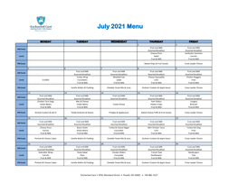 July 2021 Menu