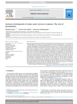 Inclusive Development of Urban Water Services in Jakarta: the Role of Groundwater