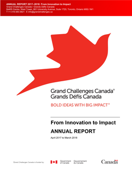From Innovation to Impact ANNUAL REPORT