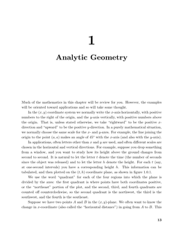 Chapter 1: Analytic Geometry