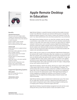 Apple Remote Desktop in Education Remote Control for Your Mac