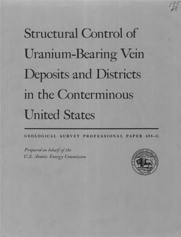 Structural Control of Uranium-Bearing Vein Deposits and Districts in the Conterminous United States