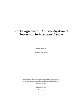 An Investigation of Possession in Moroccan Arabic