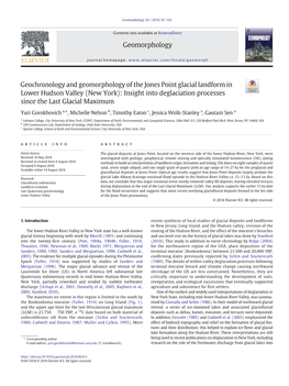 Geochronology and Geomorphology of the Jones