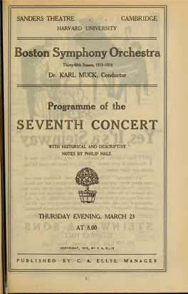 Boston Symphony Orchestra Concert Programs, Season 35,1915-1916, Trip
