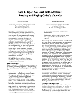 Reading and Playing Cadre's Varicella
