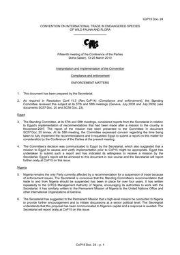 Cop15 Doc. 24 CONVENTION on INTERNATIONAL TRADE