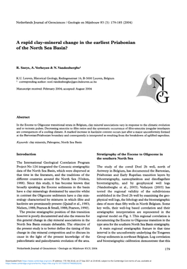 A Rapid Clay-Mineral Change in the Earliest Priabonian of the North Sea Basin?