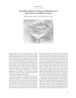 Ecosystem Effects of Fishing and Whaling in the North Pacific And