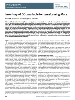 Inventory of CO2 Available for Terraforming Mars