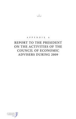 Report to the President on the Activities of the Council of Economic Advisers During 2009