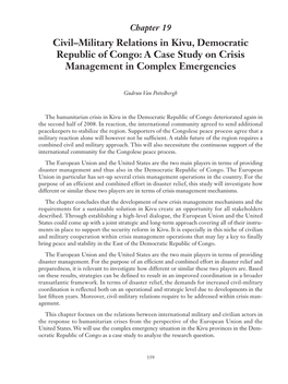 Civil–Military Relations in Kivu, Democratic Republic of Congo: a Case Study on Crisis Management in Complex Emergencies