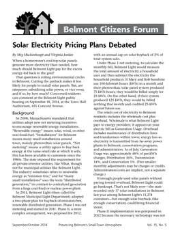 Solar Electricity Pricing Plans Debated