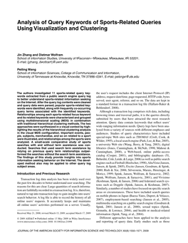 Analysis of Query Keywords of Sports-Related Queries Using Visualization and Clustering